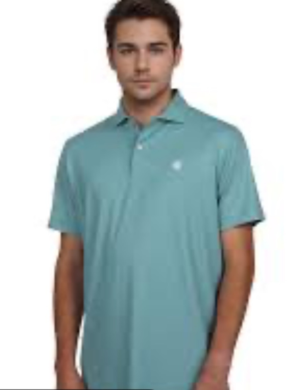 Peter Millar Men's Teal Short-Sleeve Polo